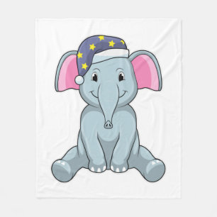 Manta Polar Elefante durmiendo con gorra nocturna