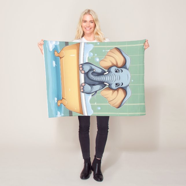 Manta Polar Elefante en el baño (In situ)