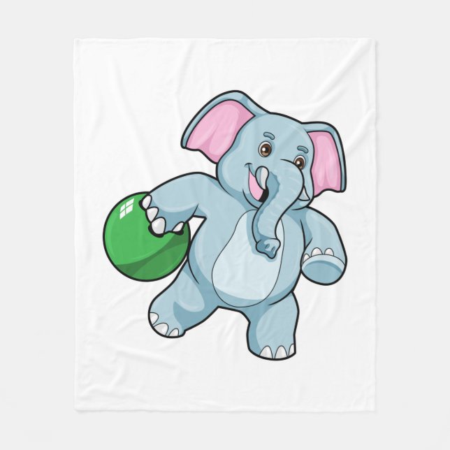 Manta Polar Elefante en el Bowling con bolas (Anverso)