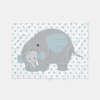 Manta Polar Elefante hermoso del azul del bebé