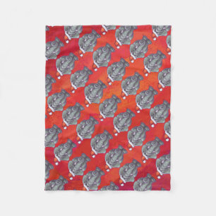 Manta Polar Elefante Navidad En Rojo