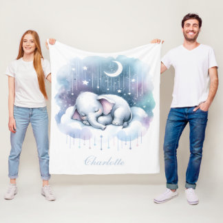 Manta Polar Elefante Soñador Bebé en la Nube