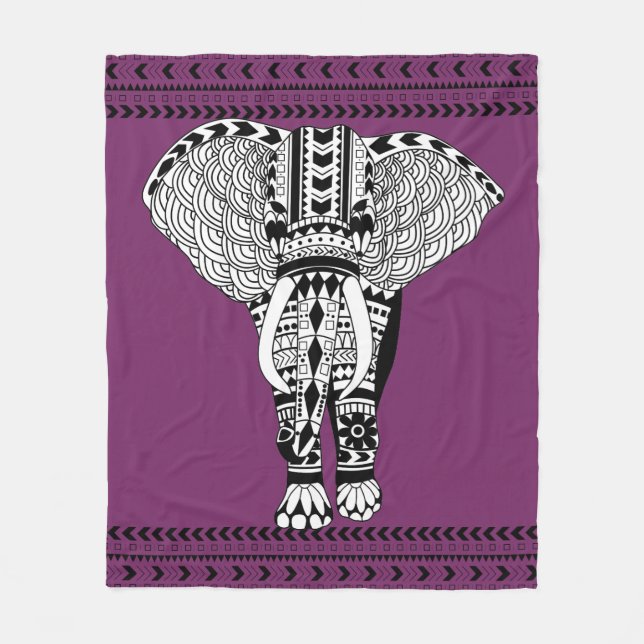 Manta Polar Elefante tribal bohemio de Geo (Anverso)