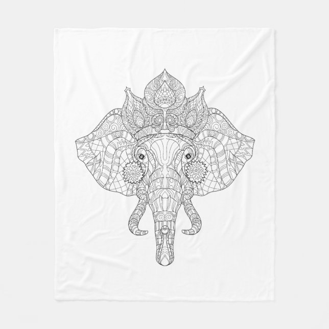 Manta Polar Elefante Zendoodle principal (Anverso)