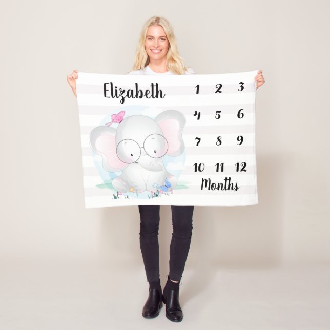 Manta Polar Elefantes Adorables Mariposas Bebé Hito (In situ)