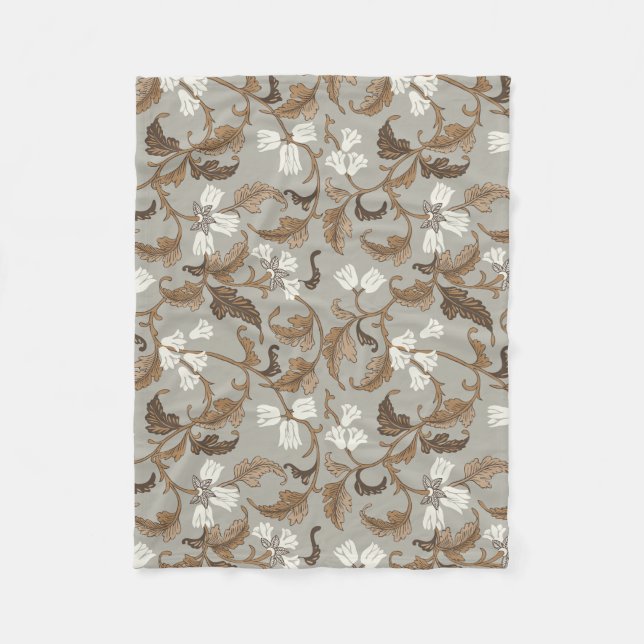 Manta Polar Elegancia botánica vintage (Anverso)