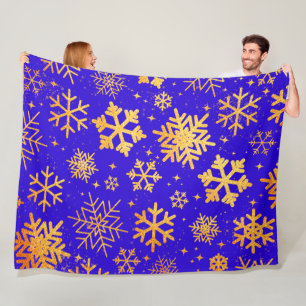 Manta Polar Elegancia de copo de nieve de Royal Gold – Inviern