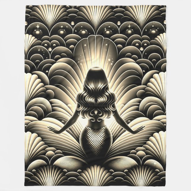 Manta Polar "Elegancia de Sirenita con manchas sepias - Fantas (Anverso)