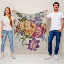 Manta Polar Elegancia en cascada: vuelo floral de inspiración 