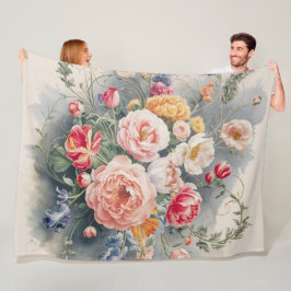 Manta Polar Elegancia floral belga