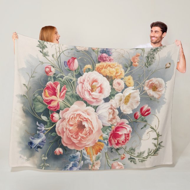 Manta Polar Elegancia floral belga (In situ)