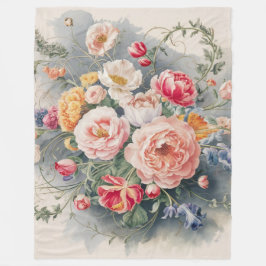 Manta Polar Elegancia floral belga