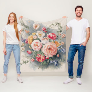 Manta Polar Elegancia floral belga