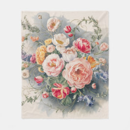 Manta Polar Elegancia floral belga