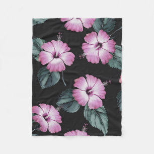 Manta Polar Elegancia tropical: diseño de color rosa hibiscus 