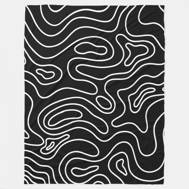 Manta Polar Elegant Black & white geometric texture pattern  (Anverso)