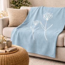 Elegant Dusty Blue Simple Flower 