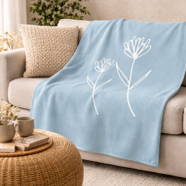 Manta Polar Elegant Dusty Blue Simple Flower