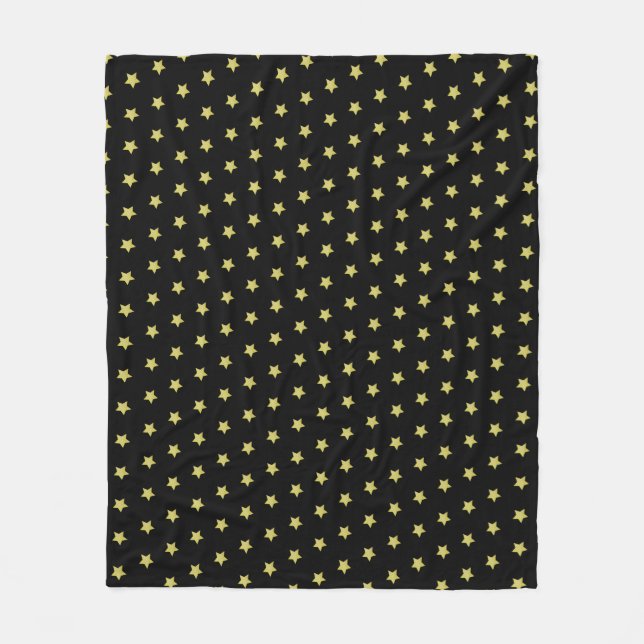 Manta Polar Elegant Gold & Black Star Pattern  (Anverso)