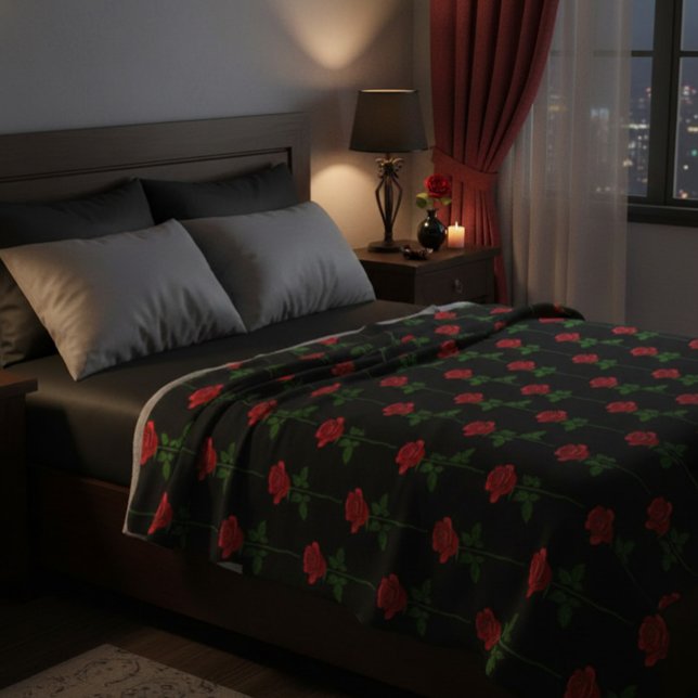 Manta Polar Elegant Hand-Drawn Rose Throw Blanket (Subido por el creador)