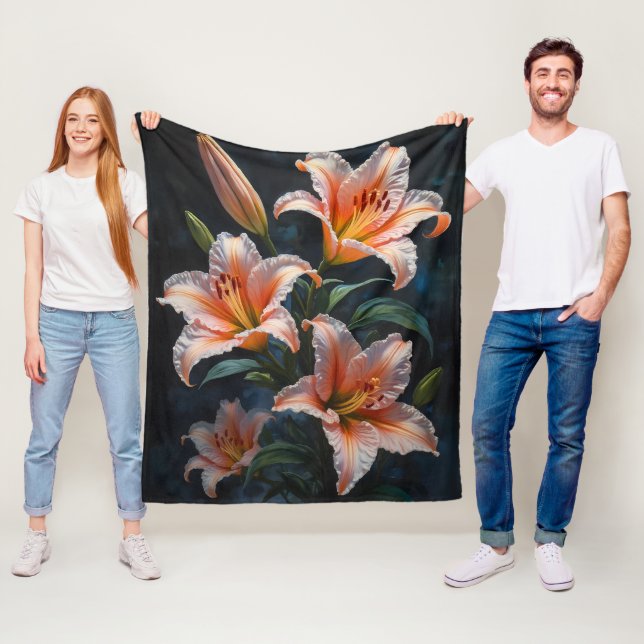 Manta Polar Elegant Lily Flower Art – Premium Prints & Unique  (In situ)