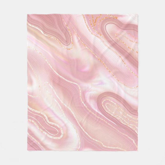 Manta Polar Elegant marble texture. Rose gold liquid shiny tex (Anverso)