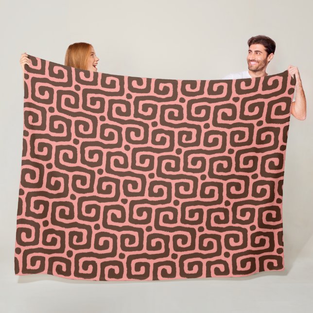 Manta Polar Elegant pink &brown Abstract pattern (In situ)