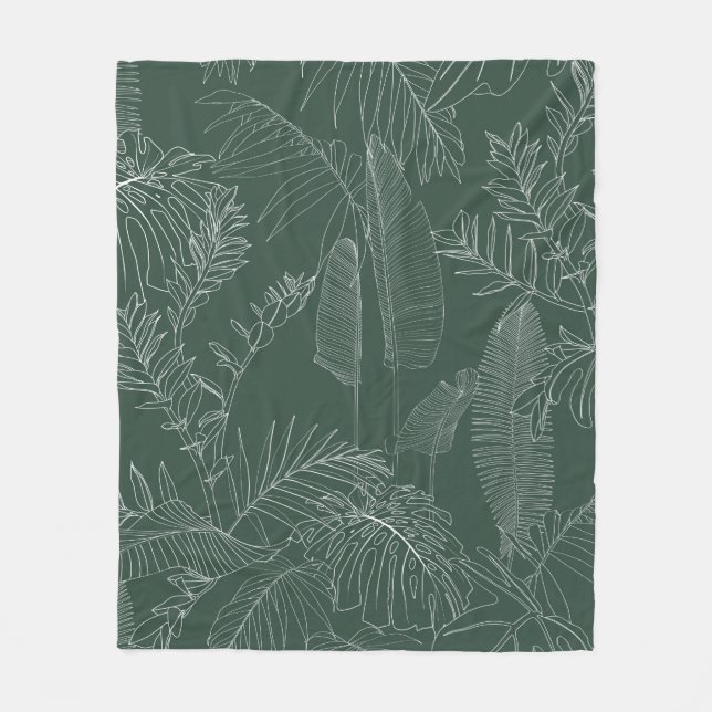 Manta Polar Elegant seamless pattern with green hand drawn lin (Anverso)