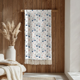 Manta Polar Elegant Throw for Kids Navy Pink Rainbows Style