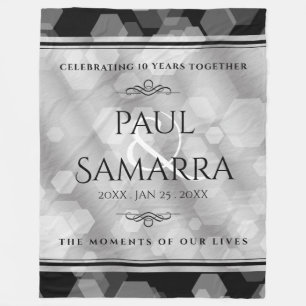 Manta Polar Elegante 10° Aniversario del Boda Tin