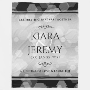 Manta Polar Elegante 25° aniversario Boda de Plata