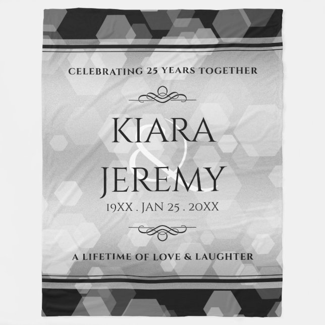 Manta Polar Elegante 25° aniversario Boda de Plata (Anverso)