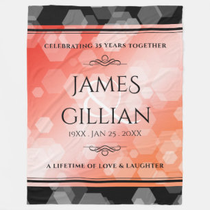 Manta Polar Elegante 35° aniversario de Boda de coral Fleece B