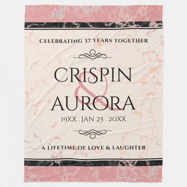 Manta Polar Elegante 37° Aniversario del Boda de Alabastro (Anverso)