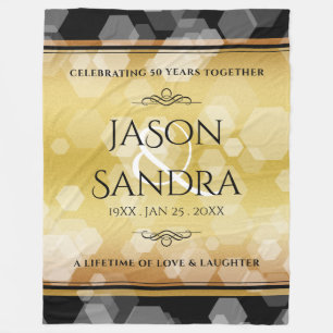 Manta Polar Elegante 50° Aniversario del Boda de Oro