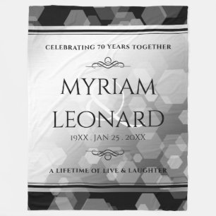 Manta Polar Elegante 70° Aniversario del Boda Platino