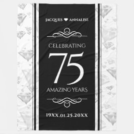 Manta Polar Elegante 75° Aniversario del Boda del Diamante
