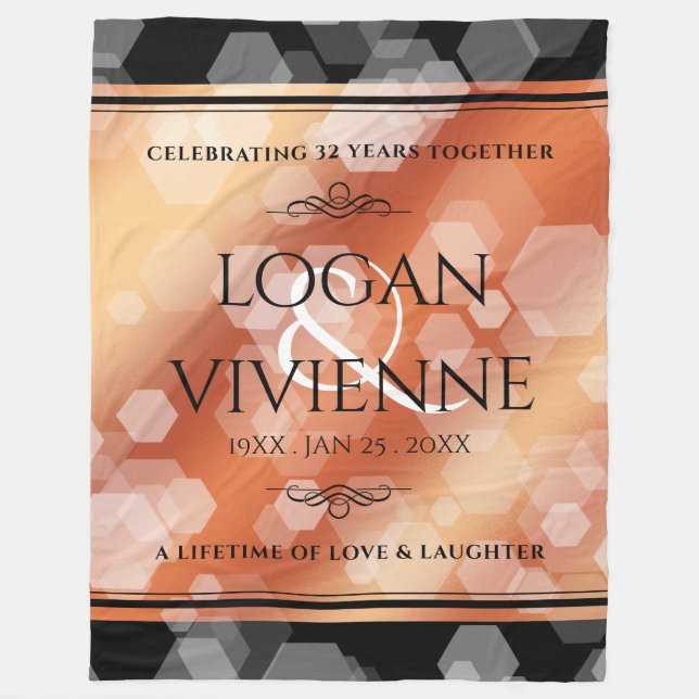 Manta Polar Elegante 8.º aniversario del Boda de bronce (Anverso)