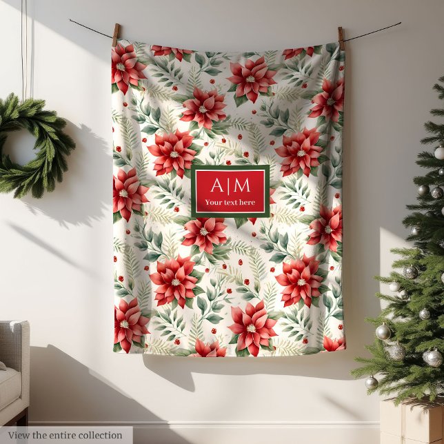 Manta Polar Elegante acuarela tonos sucios alegre Navidad (Elegant watercolor muted tones merry Christmas Fleece Blanket )