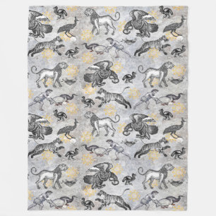 Manta Polar Elegante águila de León de Tigre de Oro Blanco N