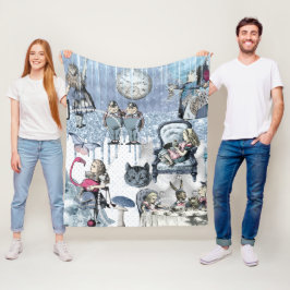 Manta Polar Elegante Alicia de Hielo Azul en Glitte plateado d