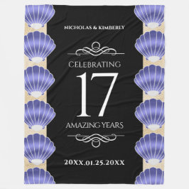 Manta Polar Elegante aniversario Boda de 17 conchas