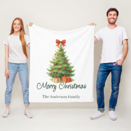 Manta Polar Elegante árbol de Navidad con arcos y presencias r