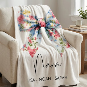 Manta Polar Elegante Arco Floral Nana Abuela 