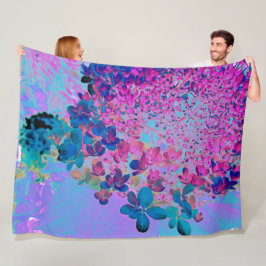 Manta Polar Elegante azul oscuro e hidrangea recta magenta