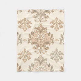 Manta Polar Elegante beige damasco vintage casa de campo franc