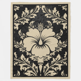 Manta Polar Elegante beige y damasco negro elegante