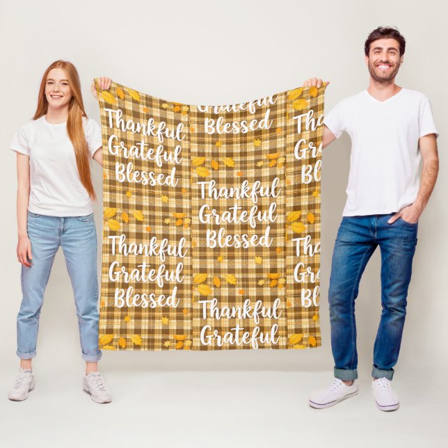 Manta Polar Elegante, Bendecida, Agradecida, Agradecida Acción (In situ)