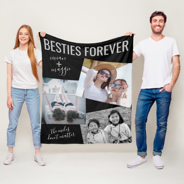 Manta Polar Elegante BFF Bestis Foto Personalizada Nombre Amig (In situ)