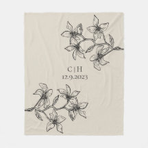 Elegante Boda de Monograma Infloral Beige